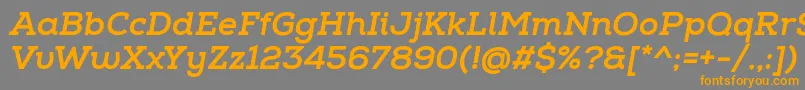 NexaSlabXboldItalic Font – Orange Fonts on Gray Background