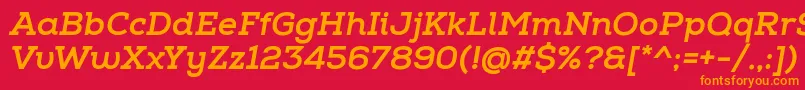 NexaSlabXboldItalic Font – Orange Fonts on Red Background