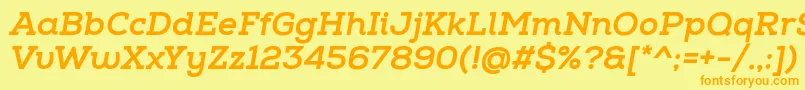 NexaSlabXboldItalic Font – Orange Fonts on Yellow Background