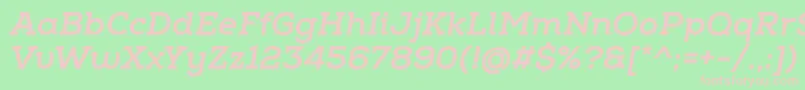 NexaSlabXboldItalic Font – Pink Fonts on Green Background