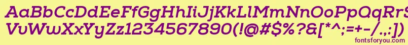 NexaSlabXboldItalic Font – Purple Fonts on Yellow Background
