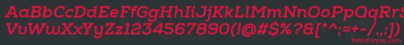 Шрифт NexaSlabXboldItalic – красные шрифты на чёрном фоне