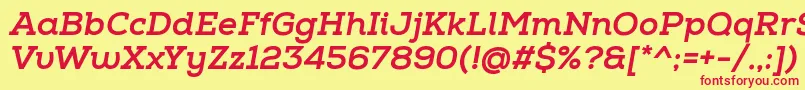 NexaSlabXboldItalic Font – Red Fonts on Yellow Background