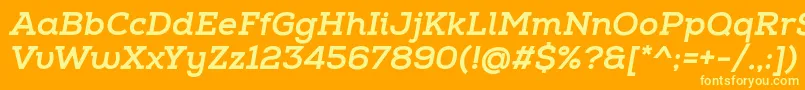 NexaSlabXboldItalic Font – Yellow Fonts on Orange Background