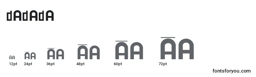 Dadada Font Sizes