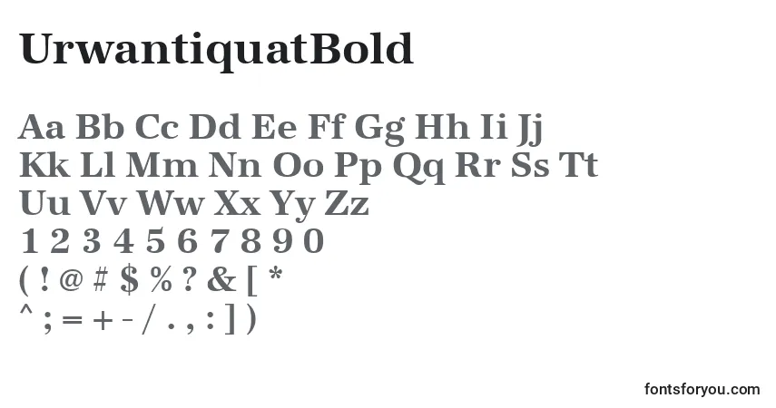 Шрифт UrwantiquatBold – алфавит, цифры, специальные символы
