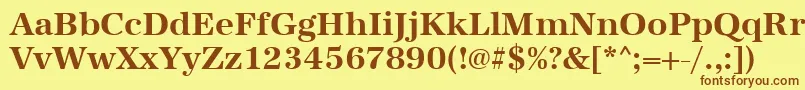 UrwantiquatBold Font – Brown Fonts on Yellow Background