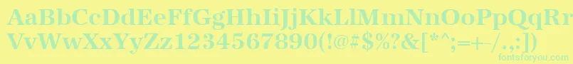 UrwantiquatBold Font – Green Fonts on Yellow Background