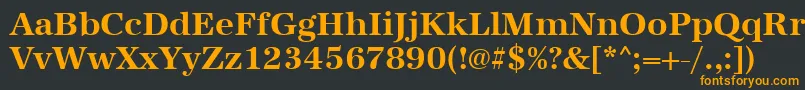 フォントUrwantiquatBold – 黒い背景にオレンジの文字
