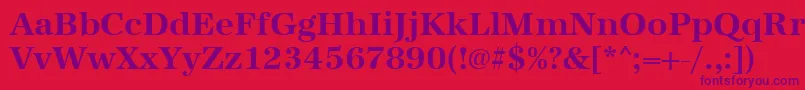 UrwantiquatBold-fontti – violetit fontit punaisella taustalla