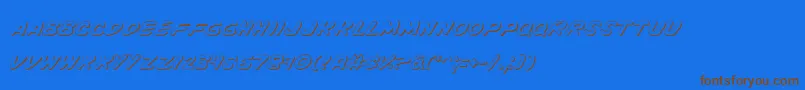 VigilanteNotesShadow-Schriftart – Braune Schriften auf blauem Hintergrund