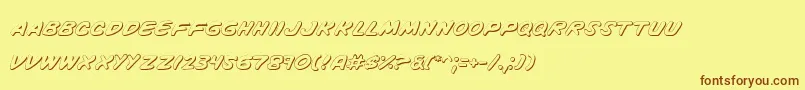 VigilanteNotesShadow-Schriftart – Braune Schriften auf gelbem Hintergrund