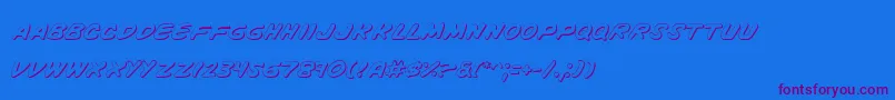 VigilanteNotesShadow-Schriftart – Violette Schriften auf blauem Hintergrund