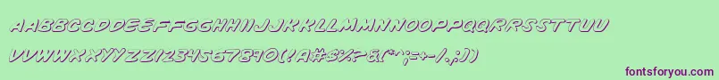 VigilanteNotesShadow Font – Purple Fonts on Green Background