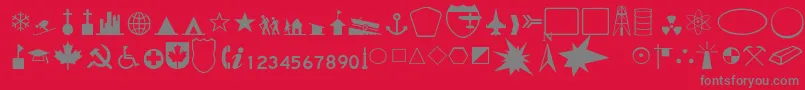 BanchThin-Schriftart – Graue Schriften auf rotem Hintergrund