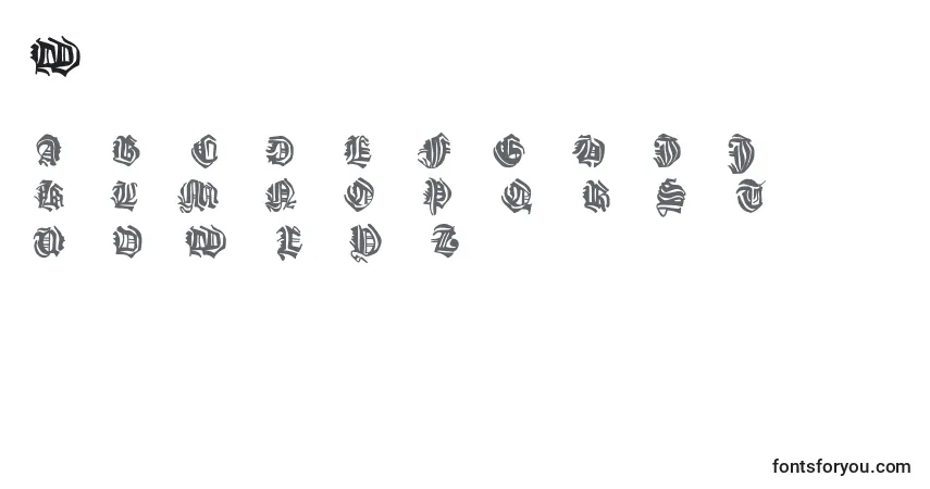 Шрифт Weimarcaps – алфавит, цифры, специальные символы