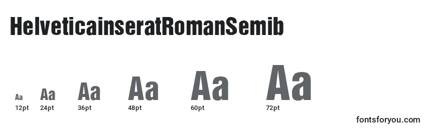 Размеры шрифта HelveticainseratRomanSemib