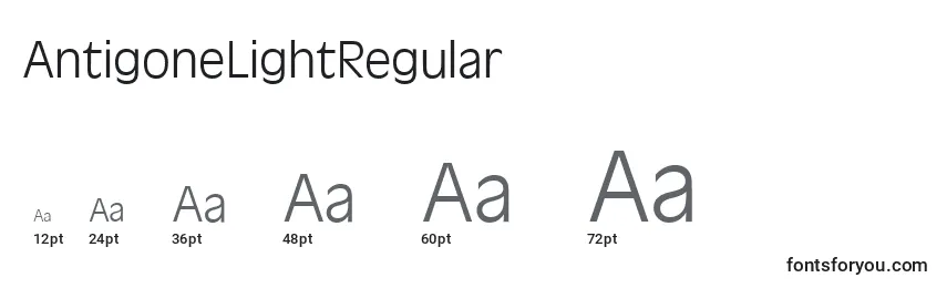 Размеры шрифта AntigoneLightRegular