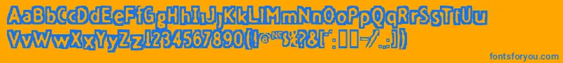 Fivefd ffy Font – Blue Fonts on Orange Background