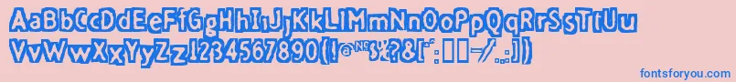 フォントFivefd ffy – ピンクの背景に青い文字