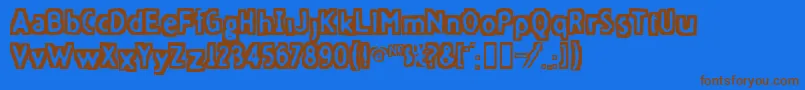 Fivefd ffy Font – Brown Fonts on Blue Background