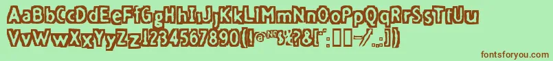 Fivefd ffy Font – Brown Fonts on Green Background