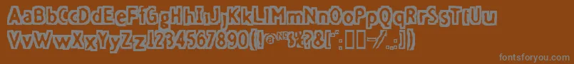 フォントFivefd ffy – 茶色の背景に灰色の文字