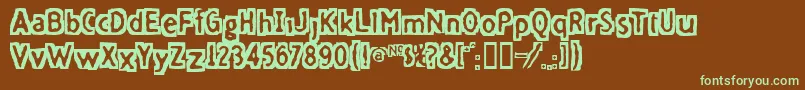 Fivefd ffy Font – Green Fonts on Brown Background