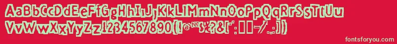 Fivefd ffy Font – Green Fonts on Red Background