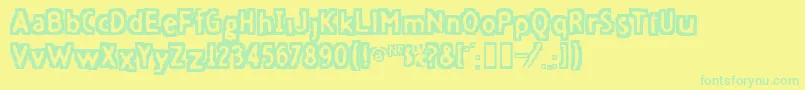 Fivefd ffy-Schriftart – Grüne Schriften auf gelbem Hintergrund
