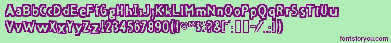 Fivefd ffy Font – Purple Fonts on Green Background