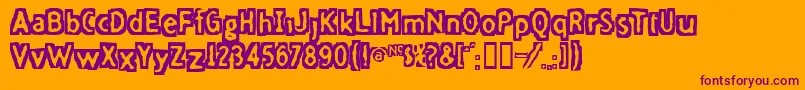 Fivefd ffy Font – Purple Fonts on Orange Background