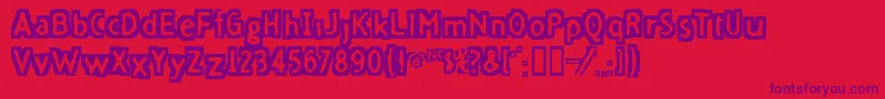 Fivefd ffy-Schriftart – Violette Schriften auf rotem Hintergrund