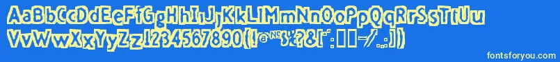 Fivefd ffy-Schriftart – Gelbe Schriften auf blauem Hintergrund