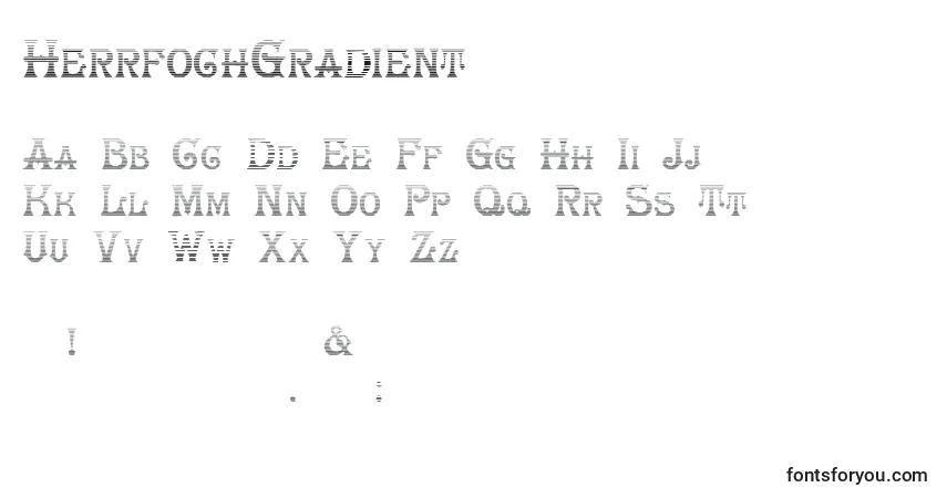 A fonte HerrfochGradient – alfabeto, números, caracteres especiais