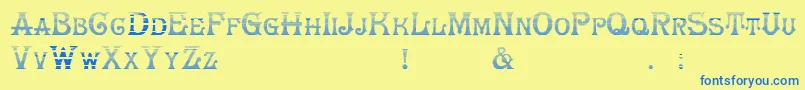 HerrfochGradient Font – Blue Fonts on Yellow Background