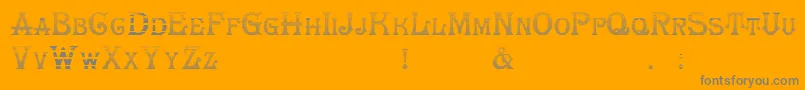 HerrfochGradient-Schriftart – Graue Schriften auf orangefarbenem Hintergrund