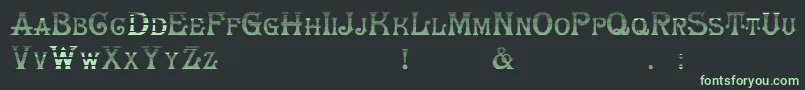 フォントHerrfochGradient – 黒い背景に緑の文字