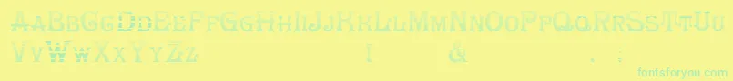 フォントHerrfochGradient – 黄色い背景に緑の文字