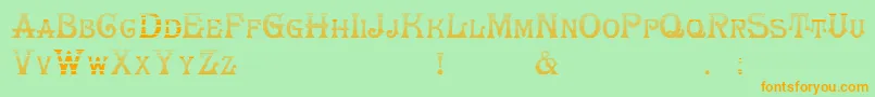 HerrfochGradient-Schriftart – Orangefarbene Schriften auf grünem Hintergrund