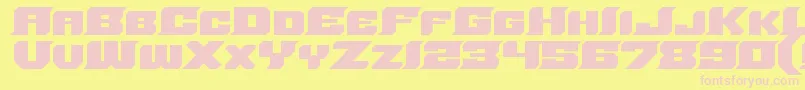 フォントSharpcore – ピンクのフォント、黄色の背景