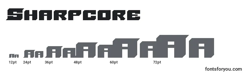 Sharpcore Font Sizes