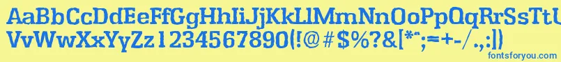 EnschedeantiqueBold Font – Blue Fonts on Yellow Background