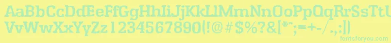 EnschedeantiqueBold Font – Green Fonts on Yellow Background