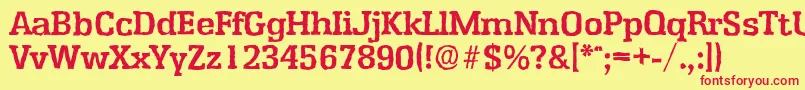 EnschedeantiqueBold Font – Red Fonts on Yellow Background