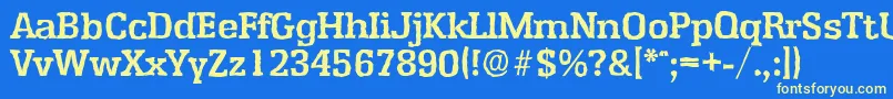 EnschedeantiqueBold Font – Yellow Fonts on Blue Background