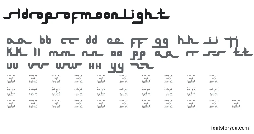 A fonte SlDropsOfMoonlight – alfabeto, números, caracteres especiais