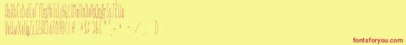 フォントEverglow – 赤い文字の黄色い背景