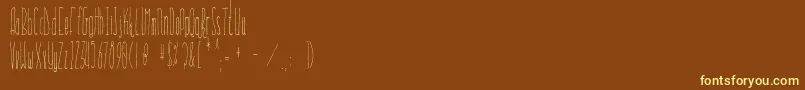 Czcionka Everglow – żółte czcionki na brązowym tle