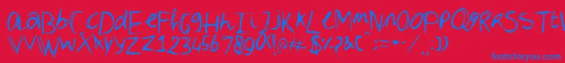 Dubble Font – Blue Fonts on Red Background